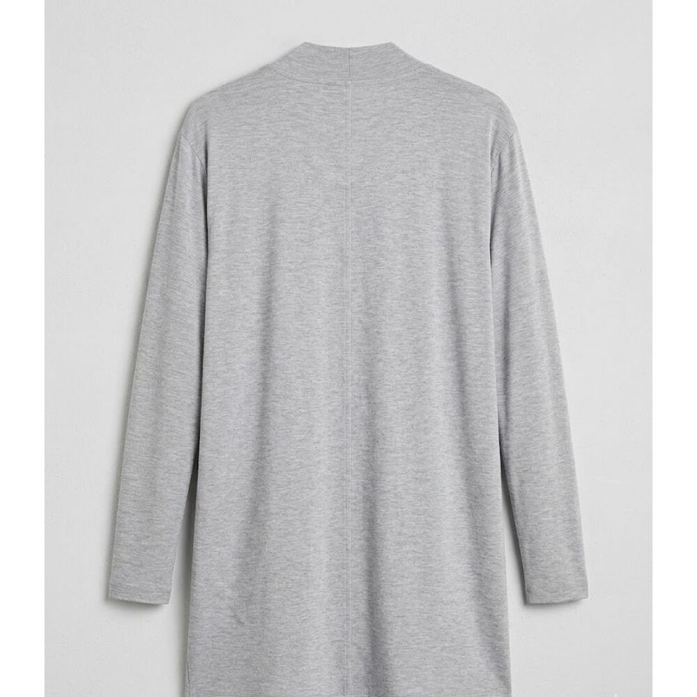 #963. State of Day Sleep Heather Grey Modal Knit Open Front Cardigan - Picture 3 of 4
